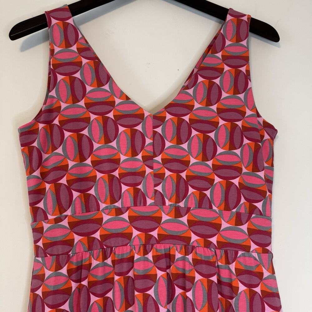 Garnet Hill Modern Geo Surplice Maxi Dress Women's Size 8P Red Pink Beach Summer - Picture 8 of 14